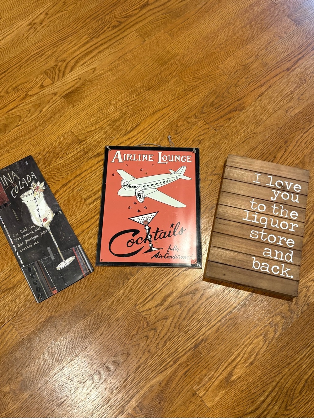 Set of 3 Bar Signs